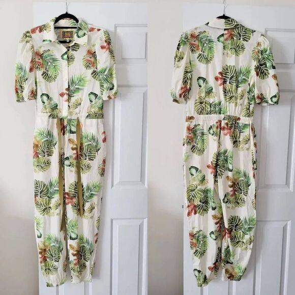Lalipop design COTTON JUMPSUIT WITH PALM LEAF PRINT M - Picture 2 of 12